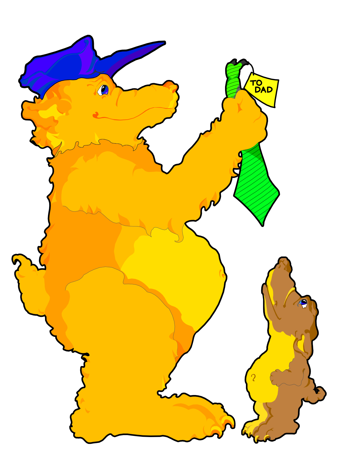 Cartoon Bear and Dog Together - Fun Clipart for Your Projects