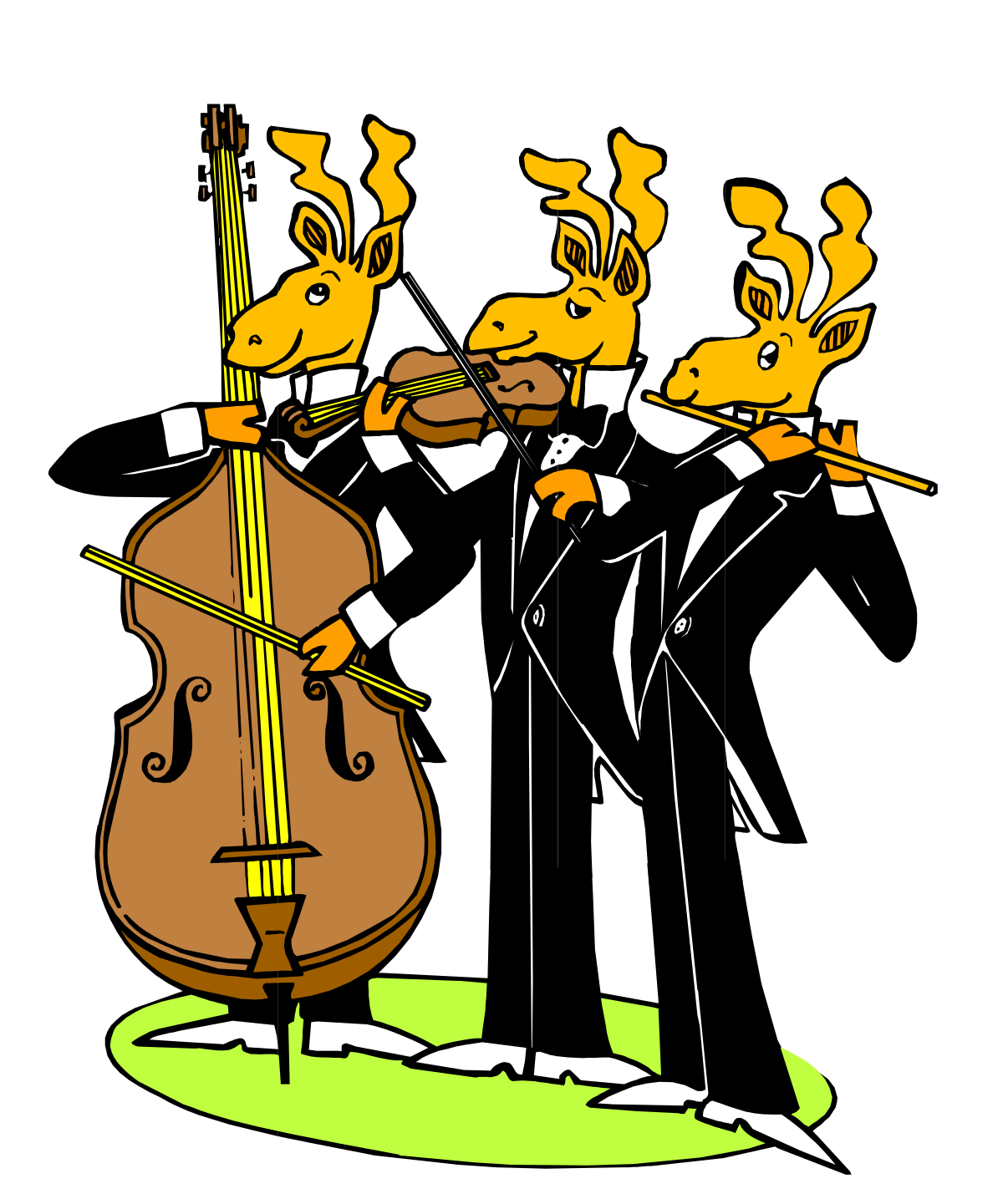Cartoon Man Playing Cello - Expressive Music Scene Clipart