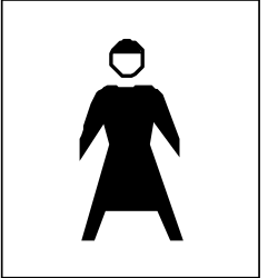 Black and White Helmeted Man Sign Clipart for Safety Awareness