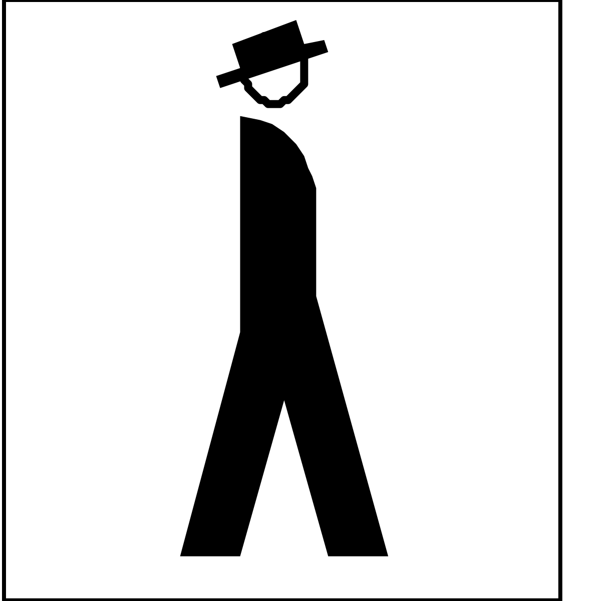 Black and White Silhouette of a Man with Hat - Stylish Clipart