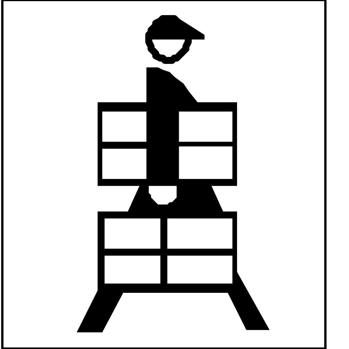 Man Sitting on Books - Black and White Clipart