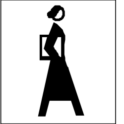 Elegant Woman in Black Dress Holding Tablet - Professional Clipart
