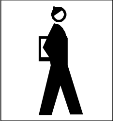Man Walking with Tablet Clipart - Dynamic and Engaging Technology Illustration