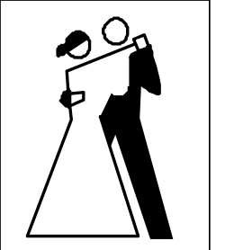 Silhouette of a Man Holding a Woman - Elegant Black and White Clipart