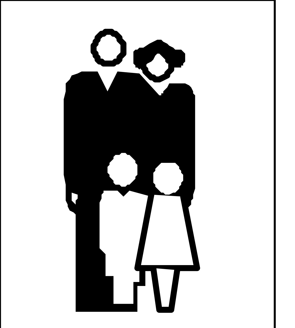 a black and white silhouette of a man and woman clip art png transparent Black and White Silhouette of Man and Woman Clipart for Versatile Use