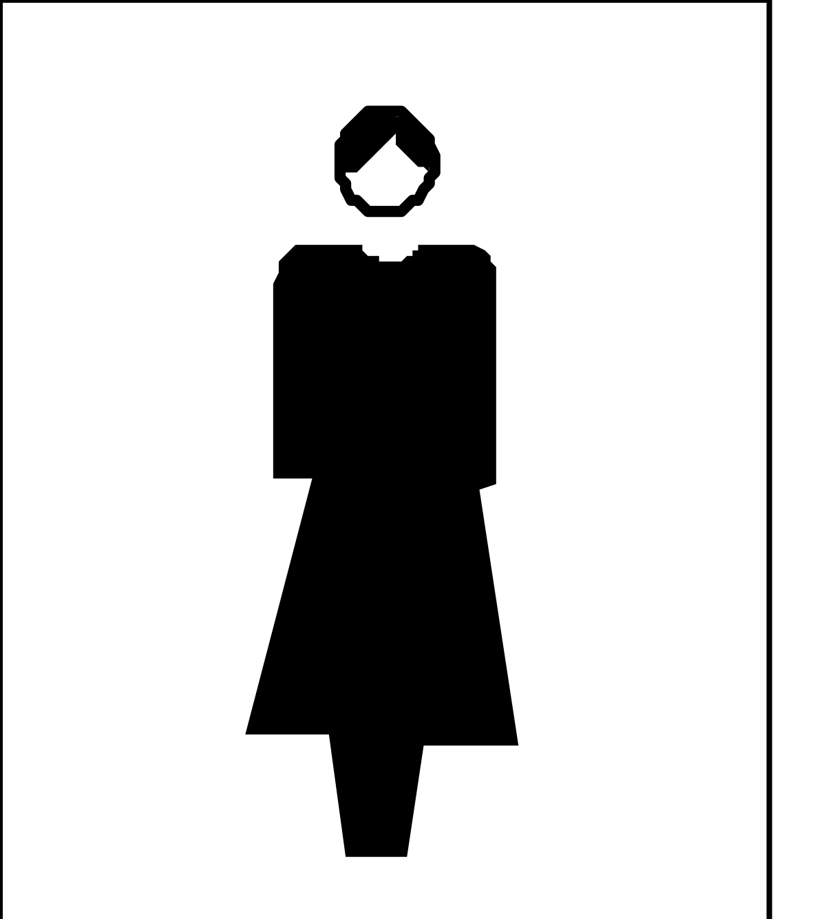 Silhouette of Woman's Dress - Elegant Black and White Clipart