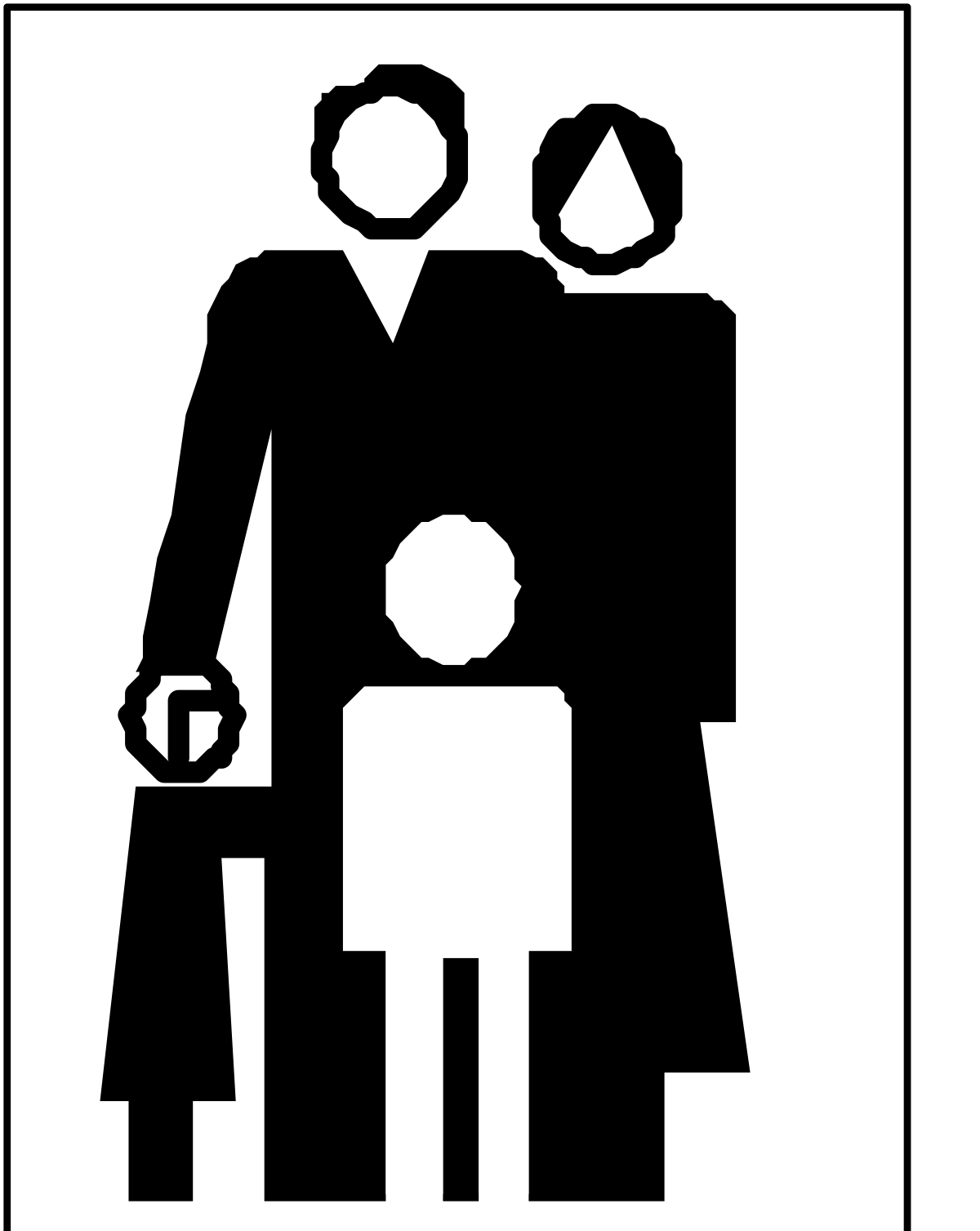 a black and white sign with a man and woman clip art png transparent Black and White Sign with Man and Woman Clipart