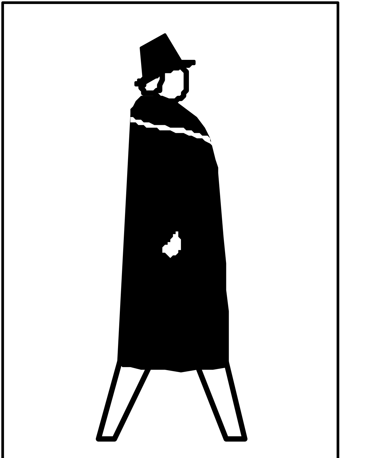 Silhouette of a Man in Cloak - Exquisite Clipart for Versatile Use