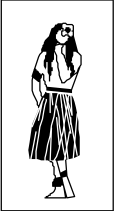 Woman in Skirt and Hat - Elegant Clipart for Creative Projects
