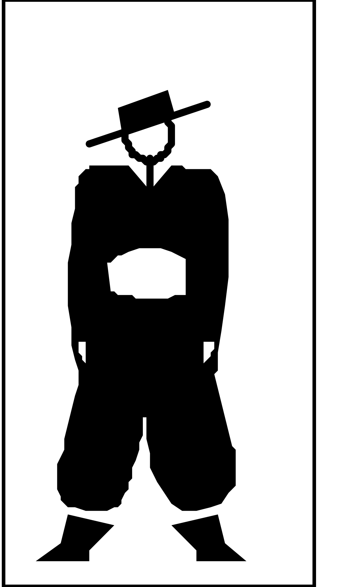 Silhouette of a Gentleman with Hat and Cane - Elegant Clipart Collection