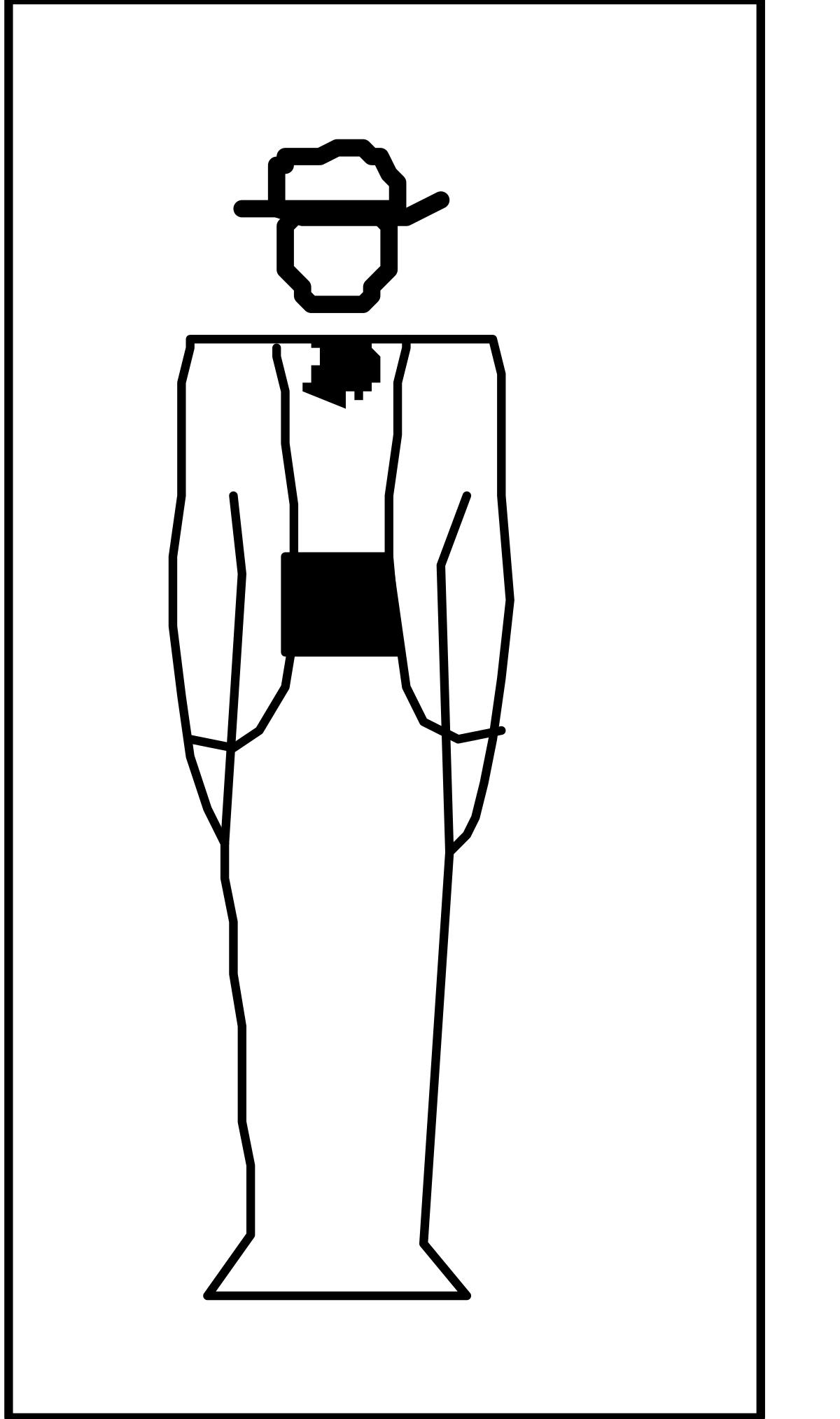 Black and White Silhouette of a Man in a Hat - Elegant Clipart