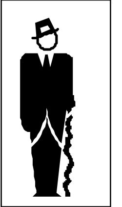 Silhouette of a Man in a Hat and Tie - Elegant Black and White Clipart