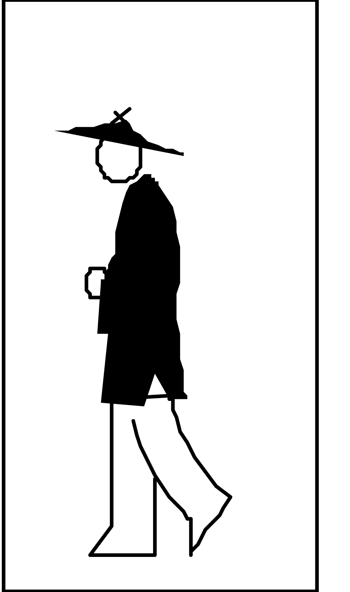 Graduate Silhouette Walking - Black and White Clipart for Celebrations