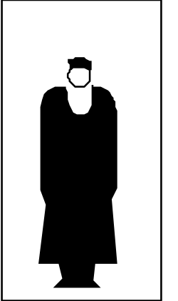 Graduate Silhouette Clipart in White Square