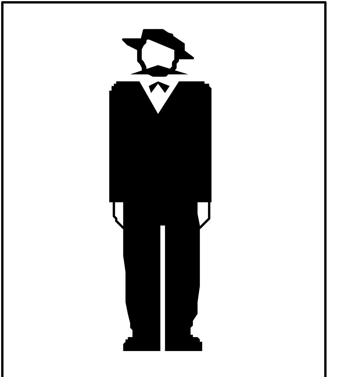 Black and White Silhouette of a Man in a Suit - Elegant Clipart for Every Occasion