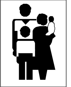 Silhouette Clipart of a Man and Woman - Black and White Artwork