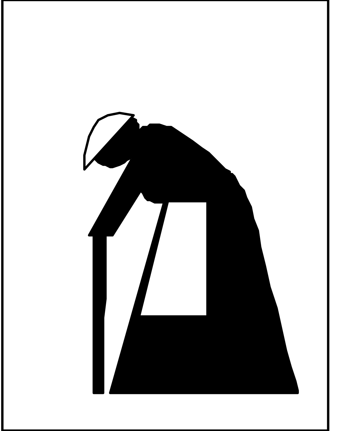 Black and White Silhouette of a Man Logo Clipart