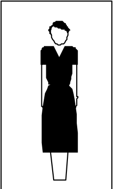 Black and White Silhouette of a Woman in a Dress Clipart