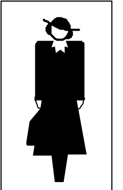 Silhouette of a Man in a Hat - Black and White Clipart