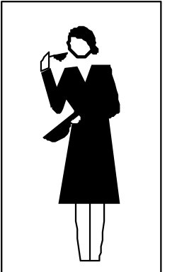Elegant Woman in Black Dress and Hat Clipart