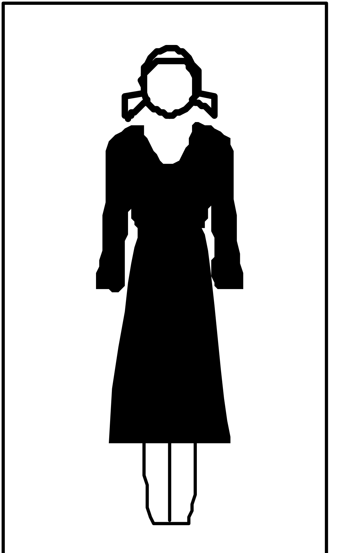 Black and White Silhouette of a Dress - Elegant Fashion Clipart