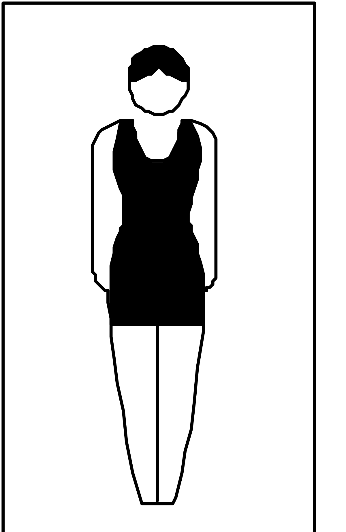 Elegant Woman in Black Dress on White Background Clipart