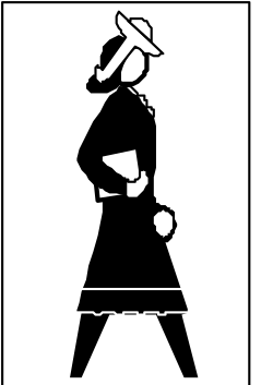 Silhouette of a Woman in Black and White Dress - Elegant Clipart