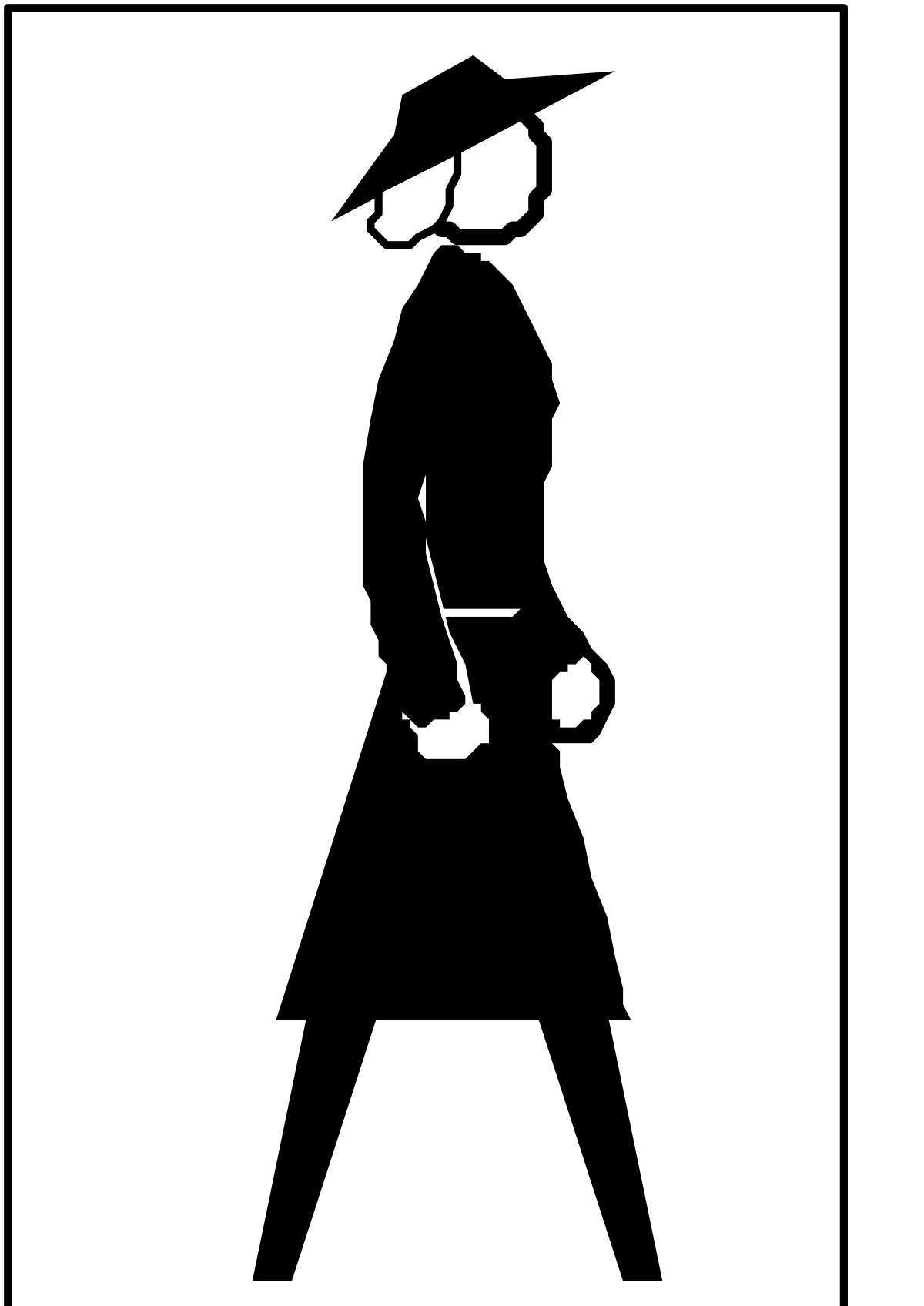Silhouette of a Man with Hat and Sword | Striking Clipart Design