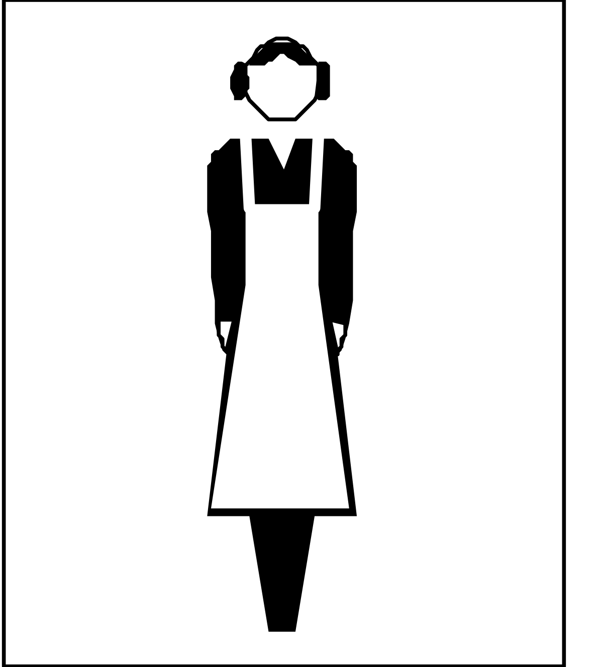 Black and White Silhouette of a Woman in a Dress - Elegant Clipart Design