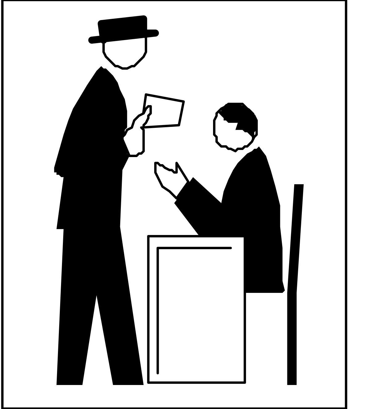 Paper Exchange Clipart: Man Handing Document