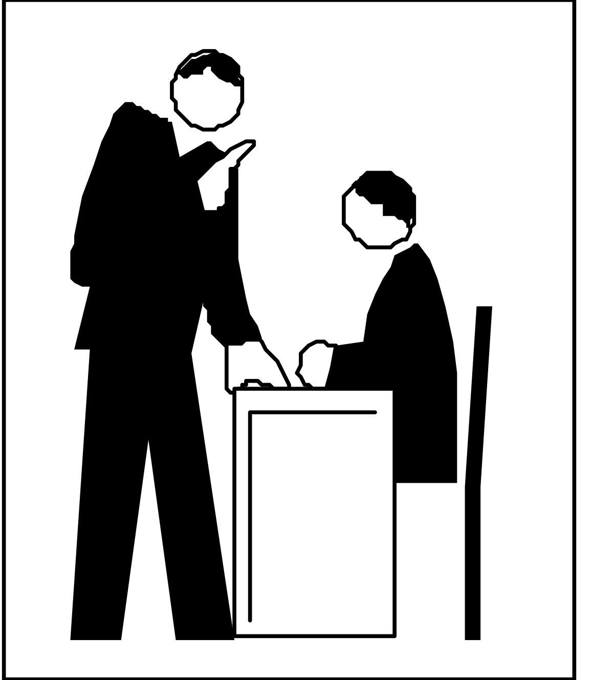 Man Giving Paper to Another Person  Engaging Clipart Scene