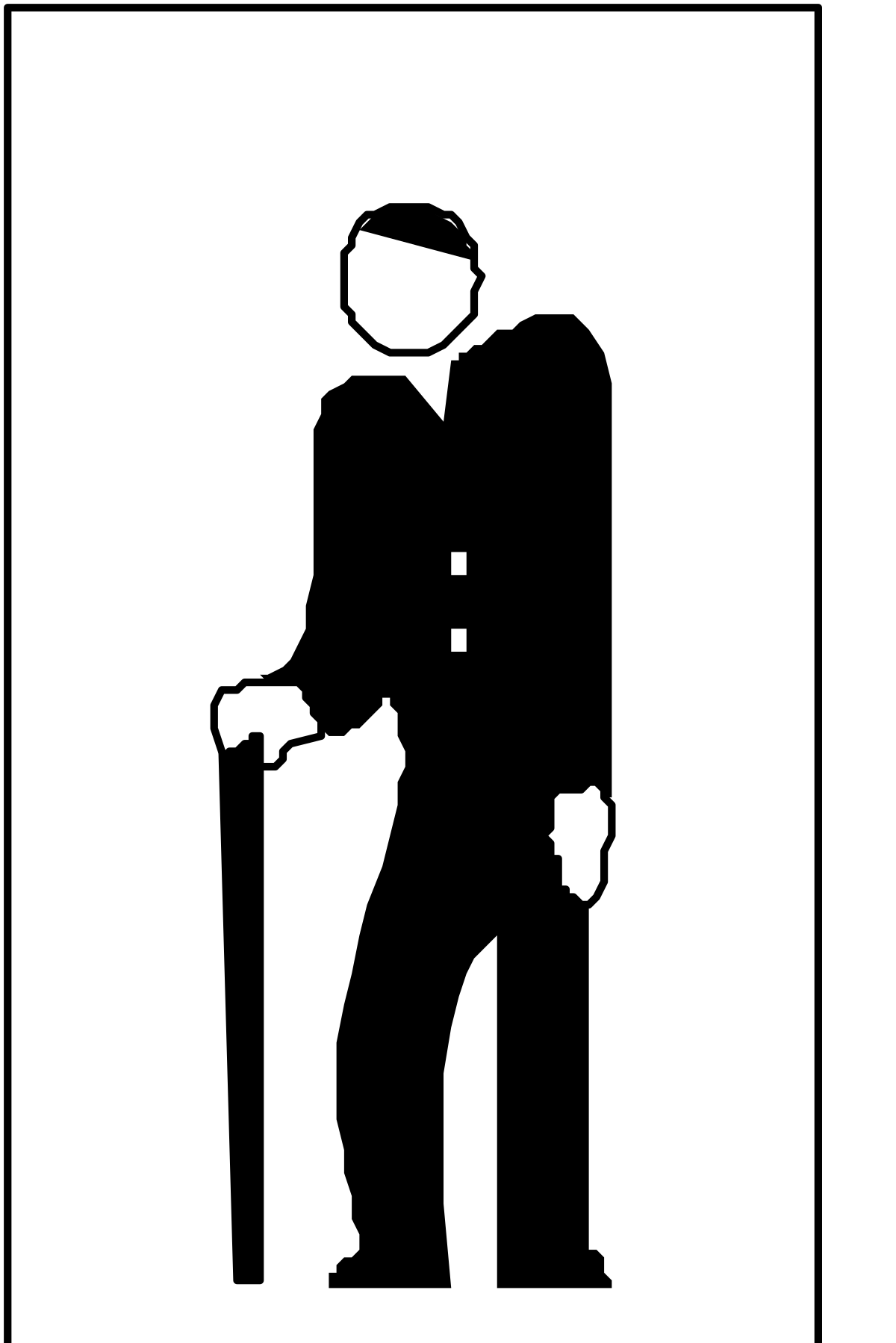 a silhouette of a man with a cane clip art png transparent Silhouette of a Man with a Cane Clipart - Elegant and Versatile Designs