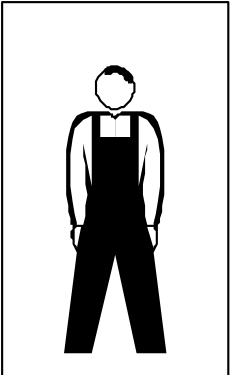 Man in Overalls and Suspenders Clipart - Ideal for Farm, Work, and DIY Themes