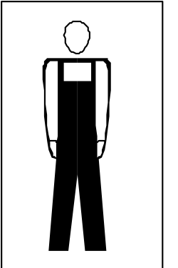 Black and White Suit Man Sign Clipart