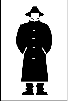 Black and White Silhouette of a Woman in a Hat and Coat - Elegant Clipart
