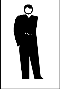Silhouette of a Man in Tuxedo - Elegant Black and White Clipart