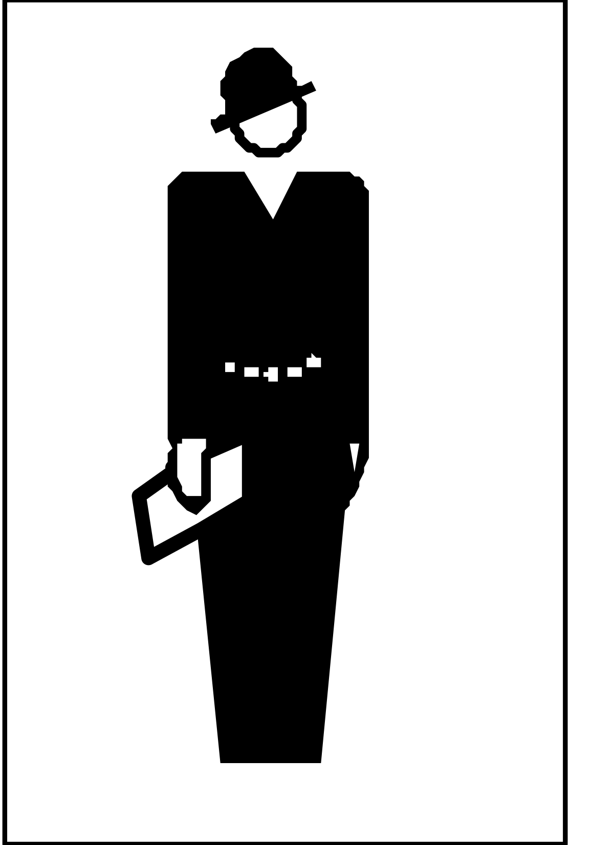 a black and white silhouette of a man in a suit and hat clip art png transparent Silhouette of a Man in a Suit and Hat - Elegant Black and White Clipart