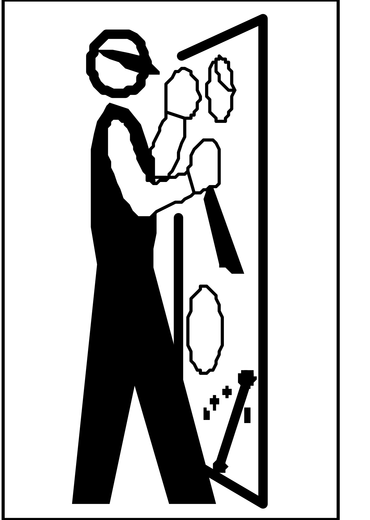 Silhouetted Man Clipart: Striking Black and White Profile
