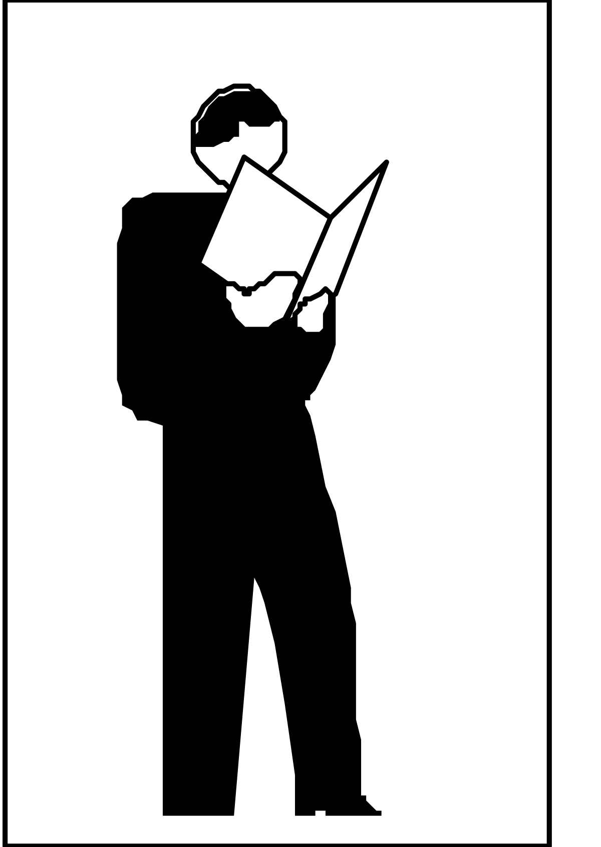 Businessman in Suit and Tie Holding Folder Clipart