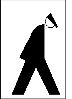 Black and White Man Walking Sign Clipart for Versatile Uses