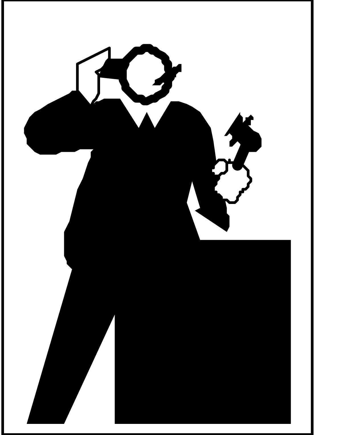 Man in Suit and Tie Holding Hammer - Professional Clipart