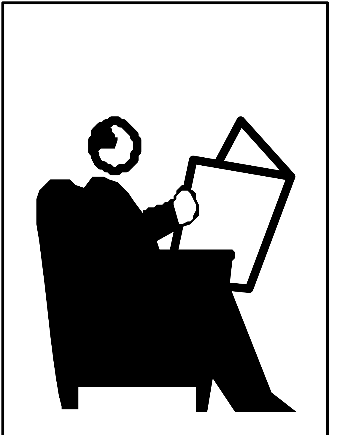 Person Sitting in Chair with Laptop - Professional Clipart for Work Scenes