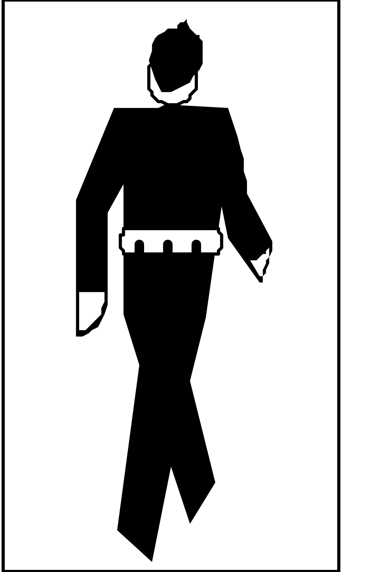 Black and White Businessman Sign Clipart