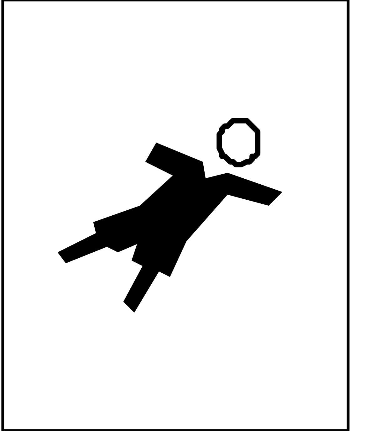 Black and White Silhouette of a Person Holding a Key - Versatile Clipart