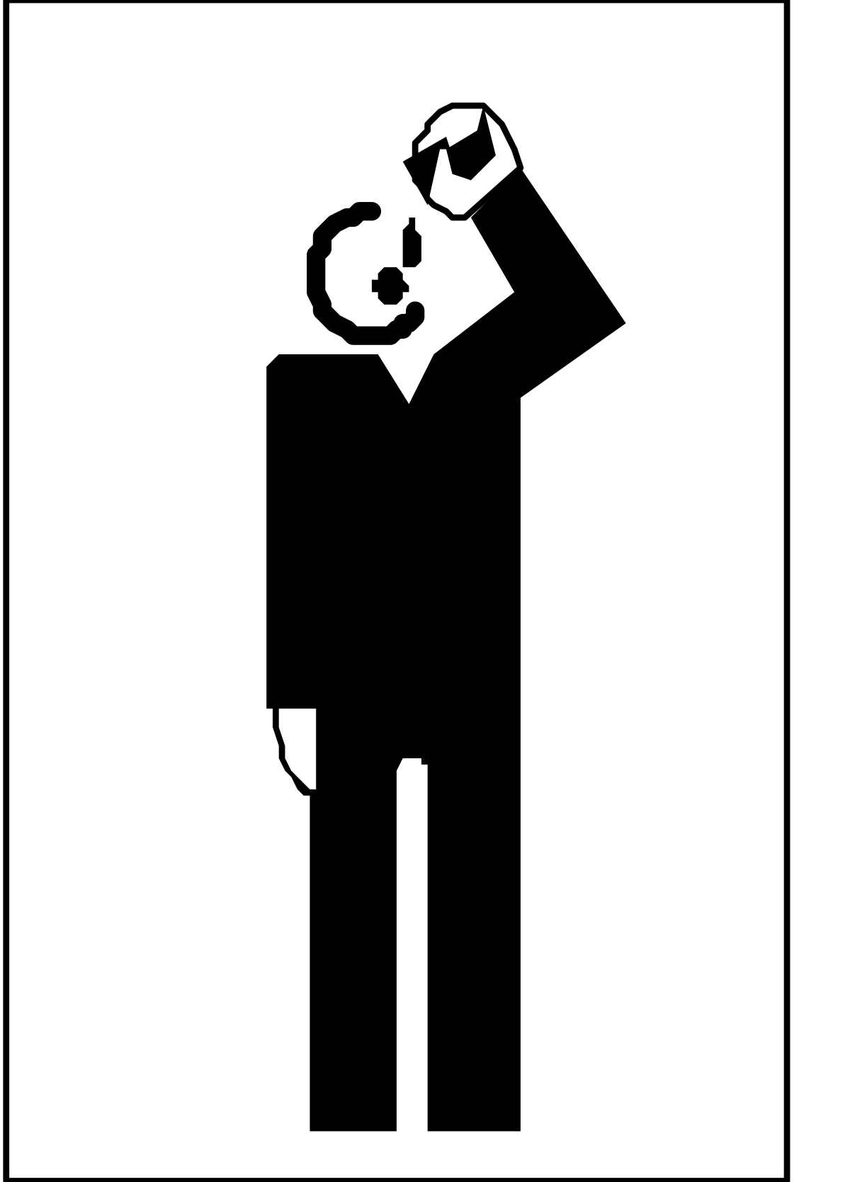 Microphone Icon Clipart: Stylish Representation of a Man Holding a Microphone