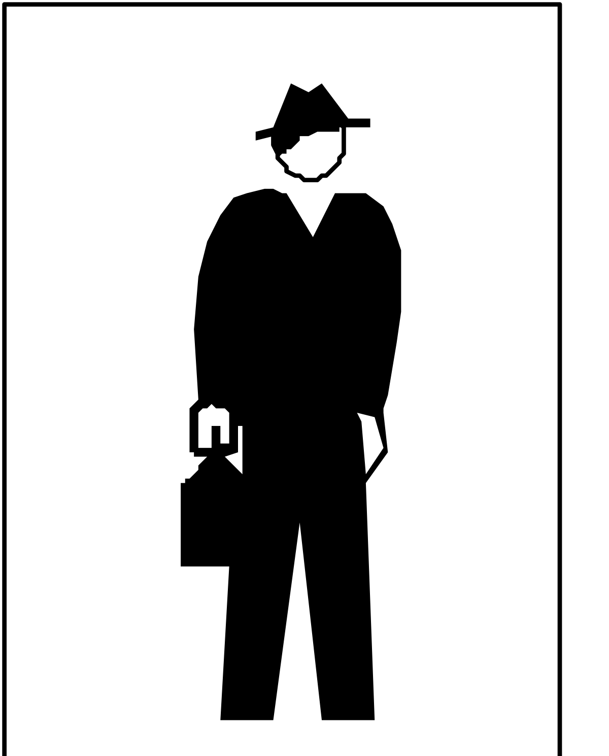 Silhouette of a Man with Briefcase and Hat - Professional Clipart