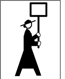 Silhouette of a Man Holding a Sign - Dynamic Clipart for Various Uses