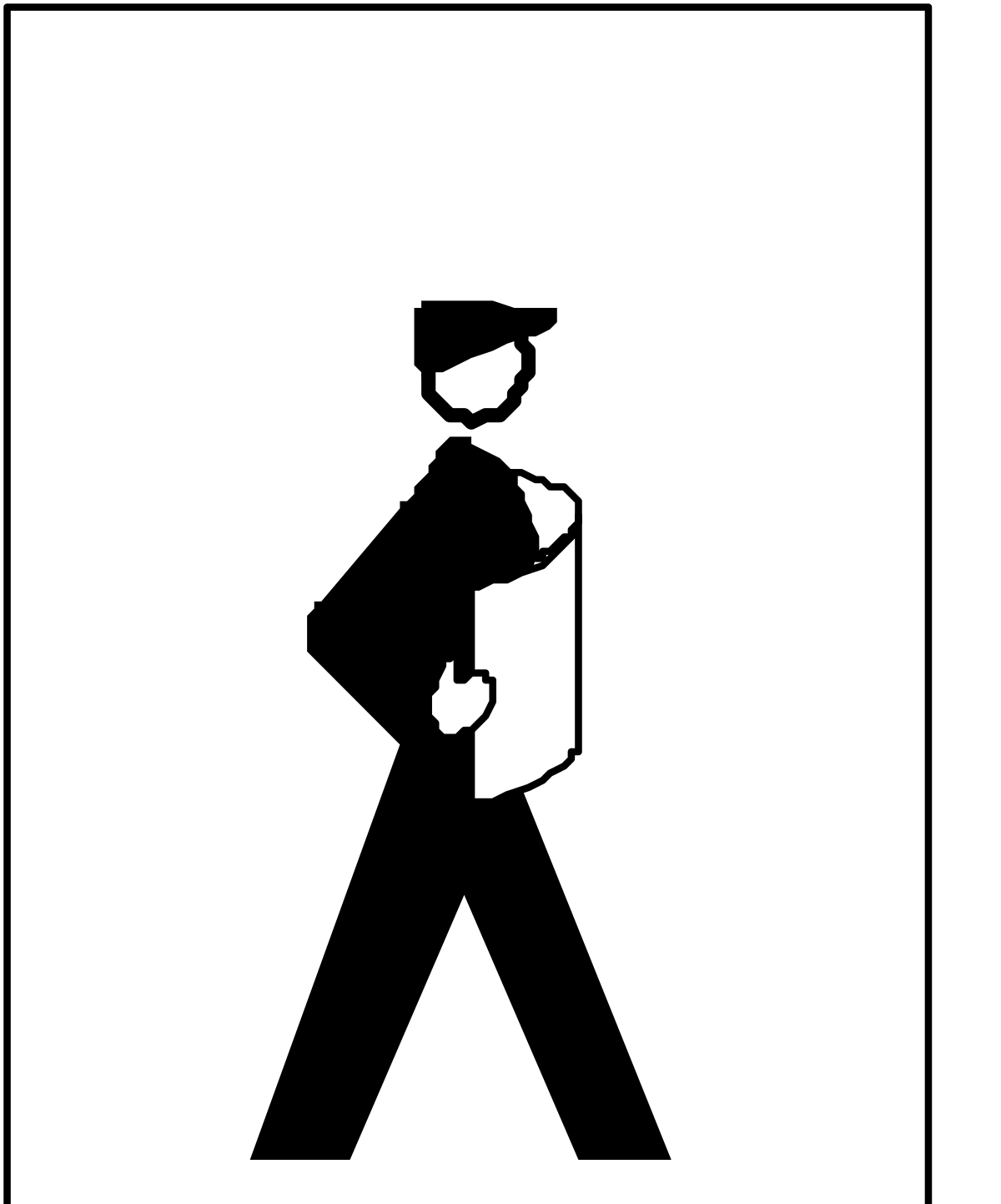 Silhouette of a Man with a Hat and Book - Iconic Clipart Scene