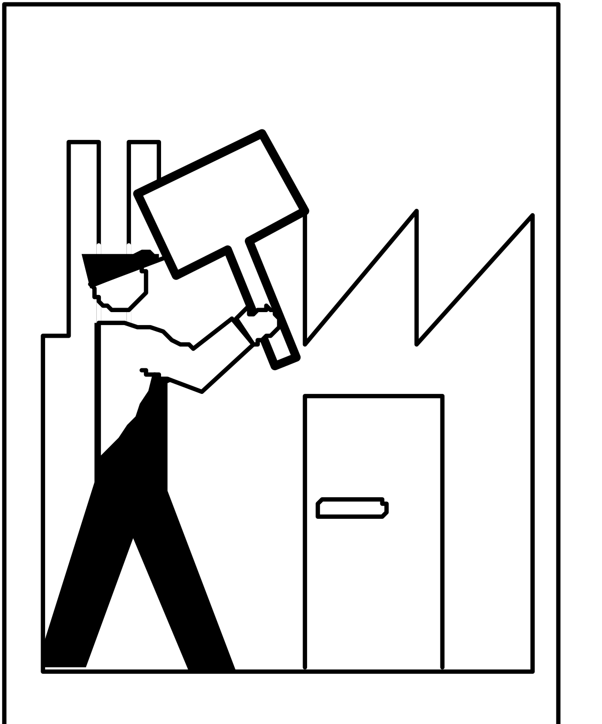 Man Carrying a Large Box - Detailed Clipart for Various Uses