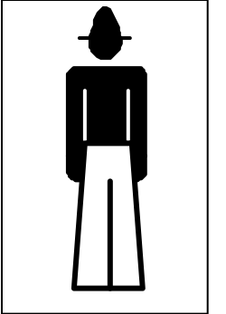Black and White Sign with Man in Hat Clipart for Creative Projects